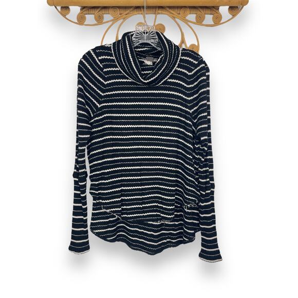 Free People We the Free Drippy Kristina Striped Sweater Black S - Picture 2 of 6